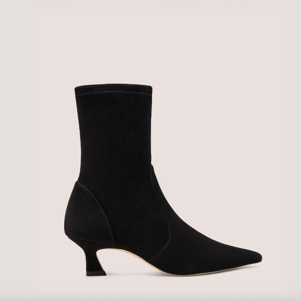 NIB Stuart Weitzman Vinnie Bootie 50 in Black Stretch Suede (W 8.5)